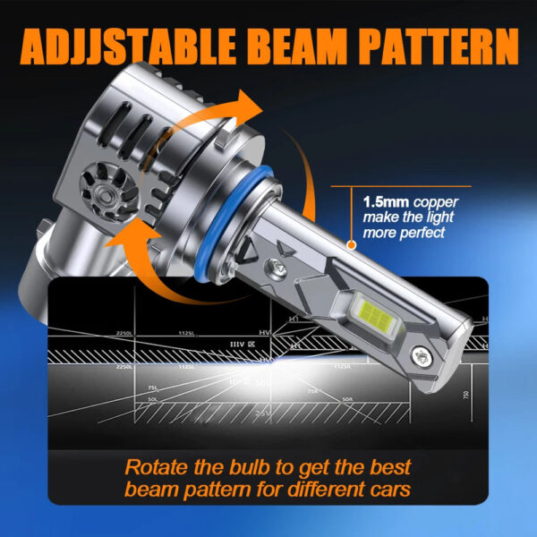 H11 Fog Lights Bulb Led Car Headlight H11 Light Bulbs Fan in Line 9005 9006 9012 Car Fog Bulb Plug and Play 1700000lm 6000K Lamp - Image 3