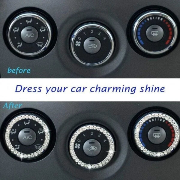 1PC Car Ignition Diamond Sticker  for Auto Motorcycle Styling Rhinestone Decoration Circle Cover Decal - Image 4