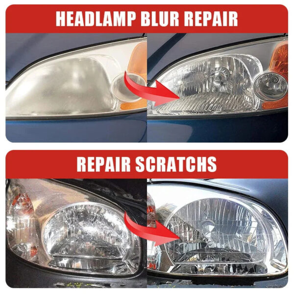 Car Headlight Restoration Polishing Kits Headlamp Scratch Remover Repair Cleaning Paste Remove Oxidation Headlight Polish Liquid - Image 5