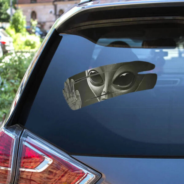 11.8 X 7.87CM 3D Cool Alien Cracked Car Sticker Self-Adhesive PVC Vinyl Auto Racing Decal for Covering Scratches & Pull Flowers - Image 2