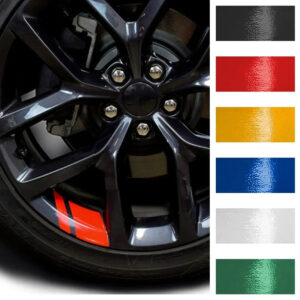 6PCS Automotive Wheel Reflective Decals Vinyl Stickers Hashmark Stripe Racing Decor Fits Wheel Sizes 18" - 21"  Exterior Parts