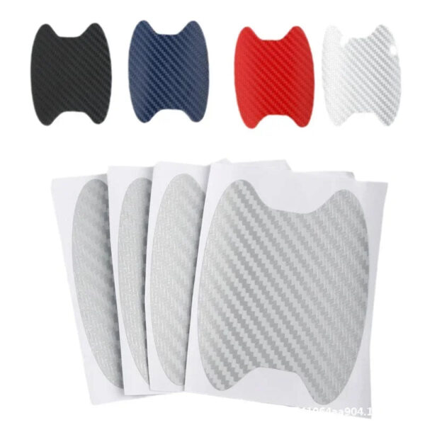4pcs/Set Carbon Fiber Car Door Anti-Scratch Protective Cover Stickers Handle Cup Bowl Sticker Auto Accessories Exterior Styling - Image 3