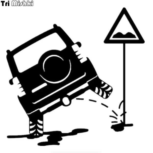 Tri Mishki Hzx132 15*15cm Vinyl Cut Funny Car Sticker for Jeep is Peeing Auto Car Stickers on SUV Off Road Waterproof Reflective