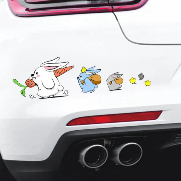 Cute Bunny Sticker Car Animal Styling Funny Rabbit Decor Decals Auto Motorcycle Body Bumper Cartoon Stickers Decoration - Image 6