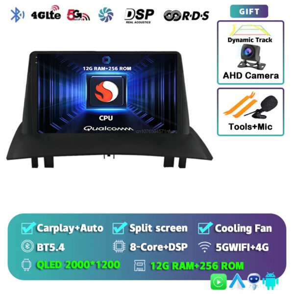 Android 14 For Renault Megane 2 2002-2009 2K QLED Android Car Radio Multimedia Video Player GPS Stereo CarPlay 4G Navigationv BT - Image 15