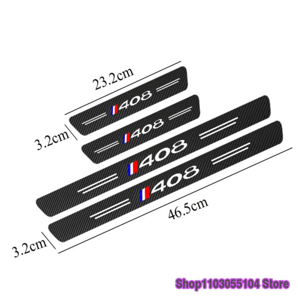 4pcs Carbon Fiber Car Door Sill Sticker For Peugeot 405 406 407 408 GT GTLINE Auto Accessories - Image 10