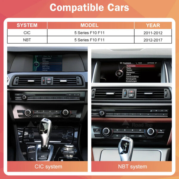 Wireless CarPlay Android Auto Car Radio Multimedia Player Linux Display Screen For BMW 5 Series F10 F11 2012-2017 CIC NBT - Image 2
