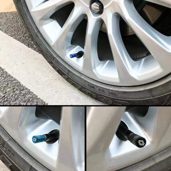 4pcs Car Wheel Tire Valve Caps laser Wheel Tire Stem Valve Caps For Renault koleos duster megane 2 logan clio Auto Accessories - Image 4