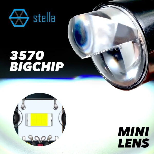 Stella New Auto Lamp Mini Lens LED H4 Bulbs Headlight for Cars High Beam Low Beam Projector Turbo Fan 6000k White Color Lighting - Image 3