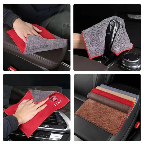 Fiber Fleece Car Cleaning Car Wash Towel Auto Tool Accessories For FIAT 500 Grande Stilo Freemont Punto Astra Bravo 500X Ducato - Image 5