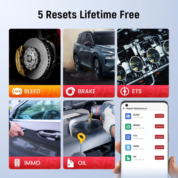 THINKCAR BD6 OBD2 Scanner Full System Diagnostic OIL IMMO ETS BLEED Brake Reset Lifetime Free All Auto Car Via THINKDIAG APP - Image 4