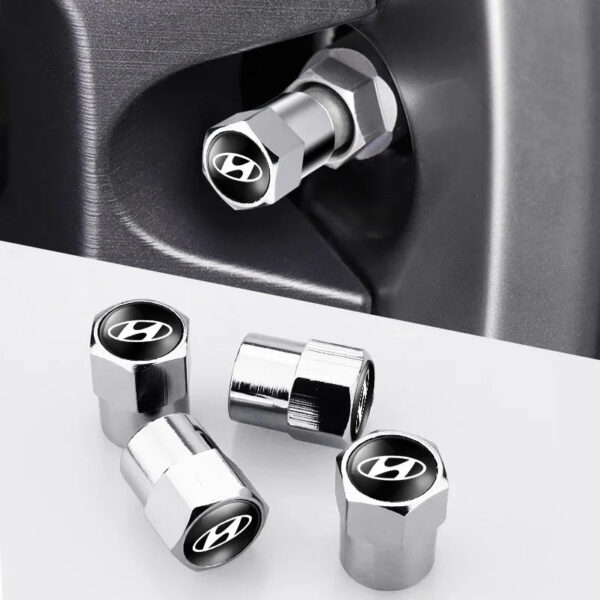 4Pcs Car Styling Wheel Stem Air Tire Valve Tyre Caps Emblem Cover For HYUNDAI ELANTRA GETZ CRETA I30 IX25 IX35 Auto Accessories