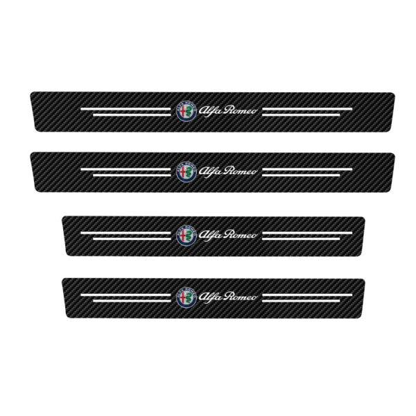 4PCS Pu leather Car Door Sill Threshold Anti-scratch Protector Stickers For Alfa Romeo Sportiva GT 147 156 Mito Auto Accessories - Image 7