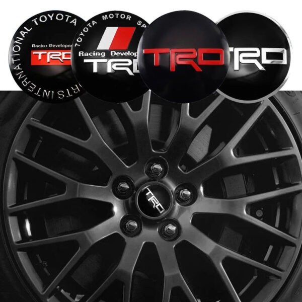 4pcs Car Wheel Stickers 56mm Auto Center Hub Cap Decal For Toyota Gazoo Racing TRD Corolla Yaris Chr Auris Rav4 Prius Prado - Image 5