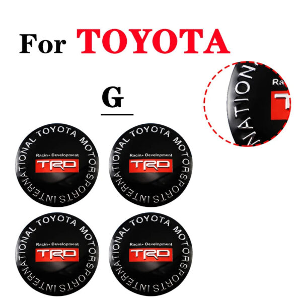 4pcs Car Wheel Stickers 56mm Auto Center Hub Cap Decal For Toyota Gazoo Racing TRD Corolla Yaris Chr Auris Rav4 Prius Prado - Image 12