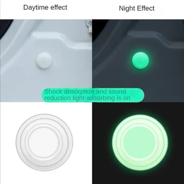 Car Door Closing Anti-shock Protection Soundproof Buffer Stickers Luminous Anti-collision Silicone Pad Gasket Auto Accessories - Image 3