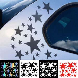24pcs Galaxy Car Vinyl Stickers - Waterproof Star Decals for Bumper/Windows, Scratch Resistant Auto Decor