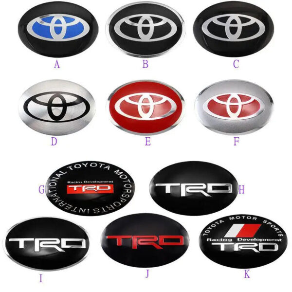 4pcs Car Wheel Stickers 56mm Auto Center Hub Cap Decal For Toyota Gazoo Racing TRD Corolla Yaris Chr Auris Rav4 Prius Prado - Image 3