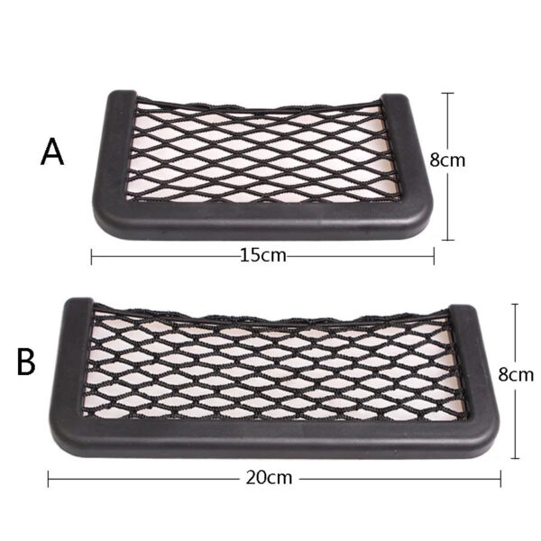 1pcs/2pcs Car Organizer Storage Bag Auto Paste Net Pocket Phone Holder Car Accessories 20*8CM 8*15CM Universal - Image 6