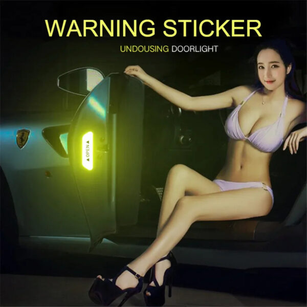 4PCS Reflective Warning Tape for Car Door Safety Open Stickers Improve Night Protective Strips Car Accessories Decoration - Image 3