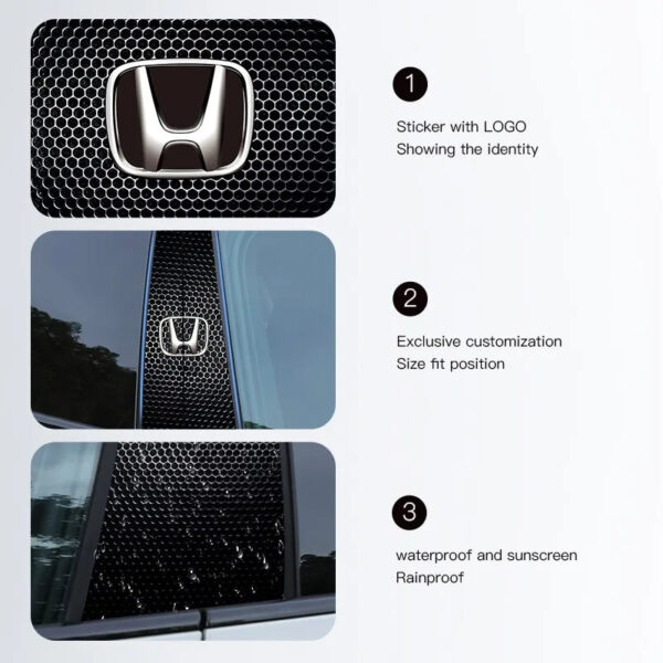 Car Stickers B-Pillar Center Column Decoration Cover PET Decals Auto Accessorie For Honda Civic Accord Fit Jazz CRV BRV HRV - Image 4