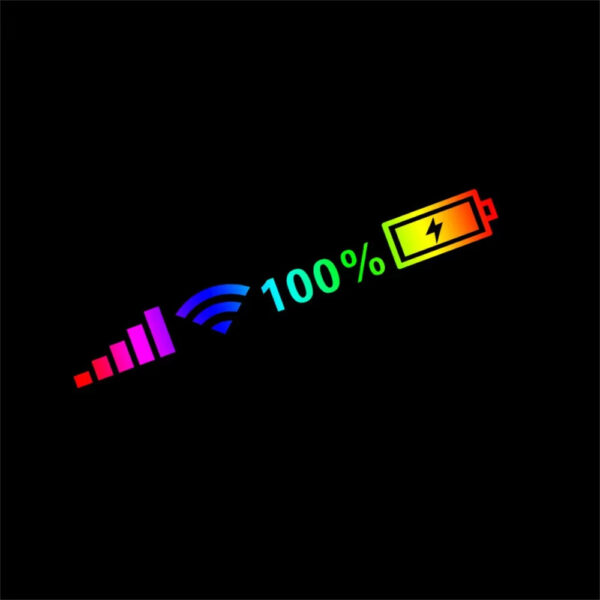 Car Reflective Sticker Front And Rear Windshield Sticker 100% Wifi Battery Level Signal Funny Decal Decor Auto Decor Accessories - Image 7