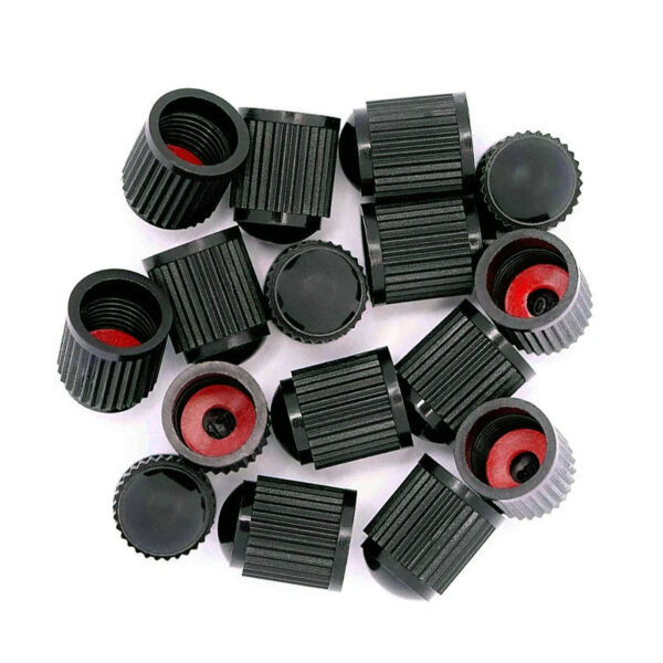 20PCS Car Tire Valve Plastic Black Bike Tyre Valve Caps O Rubber Ring Covers Dome Shape Dust Valve for Auto Motorcycle Cap Decor - Image 2
