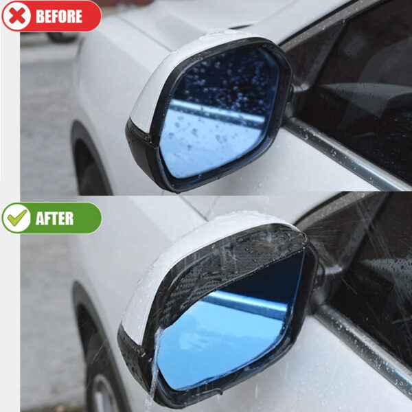 2/4pcs Car Rearview Mirror Rain Eyebrow Carbon Fiber Sun Visor Shade Cover Universal Auto Rear View Mirror Rainy Shield Guard - Image 2