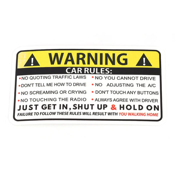 1 Pcs Decal Safety Warning Rules Decal PVC Car Stickers Auto NO AIRBAGS WE DIE LIKE REAL MEN for Car Audi Honda Toyota KIA - Image 7