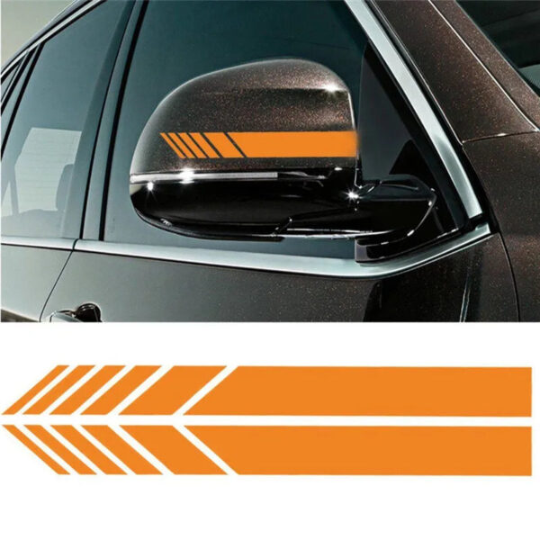 2Pcs Universal Auto Car Sticker Non Fading Fashion Color Stripe Car Sticker Racing Strips Side Rear View Mirror Decor Decal - Image 2