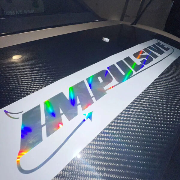 Impulsive Text JDM Decal Holographic Die Cut Vinyl PVC Windshield Sticker Waterproof Auto Rear Window Stickers Decor Accessories