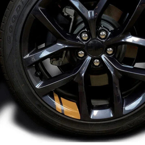 6PCS Automotive Wheel Reflective Decals Vinyl Stickers Hashmark Stripe Racing Decor Fits Wheel Sizes 18" - 21"  Exterior Parts - Image 10