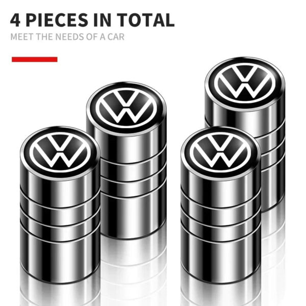 4PCS Metal Car Valve Caps Wheel Tires Air Tyre Stem Protective Caps Cover Auto Accessories For VW Volkswagen Golf Polo GTI R TDI - Image 5