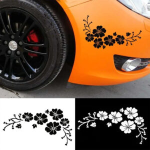 Car Flower Blossom Vinyl Decal Stickers Car Window Bumper Door Scratch Cover Decals Auto Motorcycle Stickers Exterior Decoration