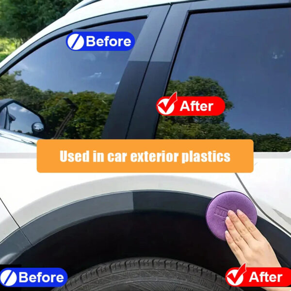 Car Plastic Restorer Crystal Clear Auto Interior Leather & Panel Renewal Wax Coating Agent Back To Black Gloss Car Wax Polish - Image 6
