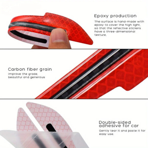 1Pair Car Rearview Mirror Reflective Sticker Door Leaf Board Tape For Auto Film Stickers Decorative Strip - Image 6