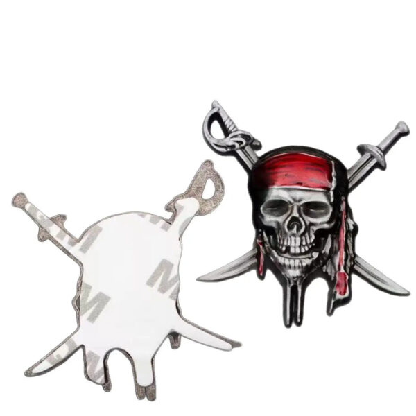 Car Styling 3D Metal Pirate Skull Emblem Badge Stickers Decals Auto Motorcycle Cover Scratches Personality Decor Accessories - Image 6