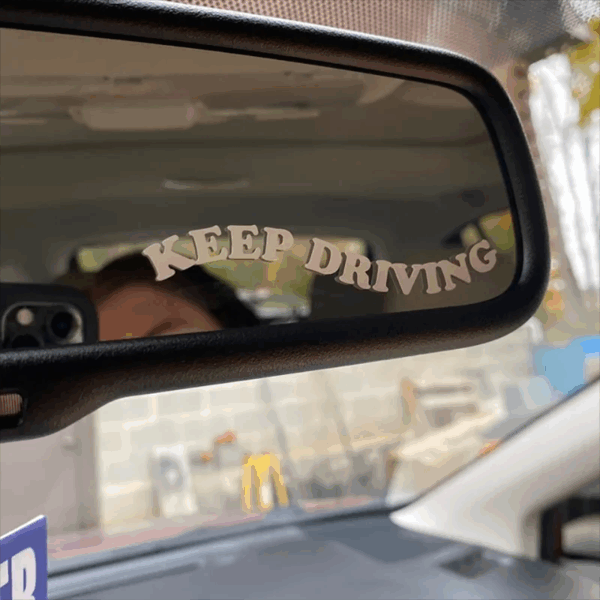 Keep Driving Decals for Car Mirror Funny Auto Decorative Accessories Cute Text Design Car Vinyl Stickers for Vanity Mirror - Image 2