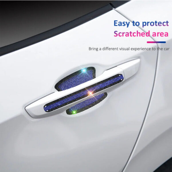 8Pcs Bling Crystal Diamond Rhinestone Car Door Handle Decoration Sticker Auto Handle Door Bowl Anti-scratch Protector Sticker - Image 2