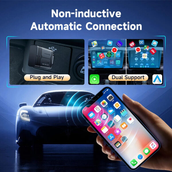 2025 HEYINCAR 2in1 Wireless Android Auto Adapter  Carplay Smart Dongle Plug and Play For  Kia Volvo Audi MG Opel VW Hyundai Jeep - Image 2