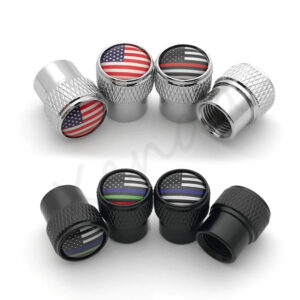 4Pcs USA US America Flags Logo Car Wheel Tire Valve Stem Caps Cover For Toyota Ford Chevrolet GMC VW Honda Jeep Auto Accessories