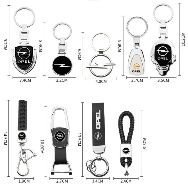 3D Metal/Leather Car Styling Keychain For Opel Corsa 2004 Astra D Combo Insignia Adam Mokka Key Chain Key Rings Auto Accessories - Image 2