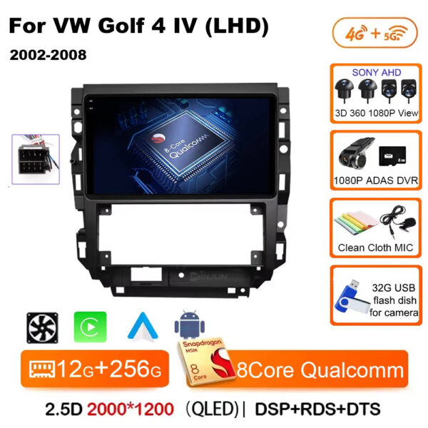 Car Radio Android 15 For Volkswagen VW Golf 4 IV Jetta MK4 Classics Multimedia Player Carplay GPS Android Auto Stereo DSP WIFI - Image 7