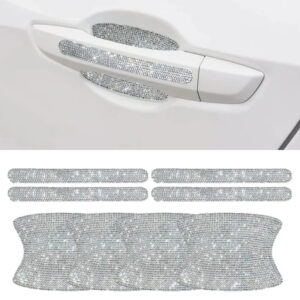 8Pcs Bling Crystal Diamond Rhinestone Car Door Handle Decoration Sticker Auto Handle Door Bowl Anti-scratch Protector Sticker