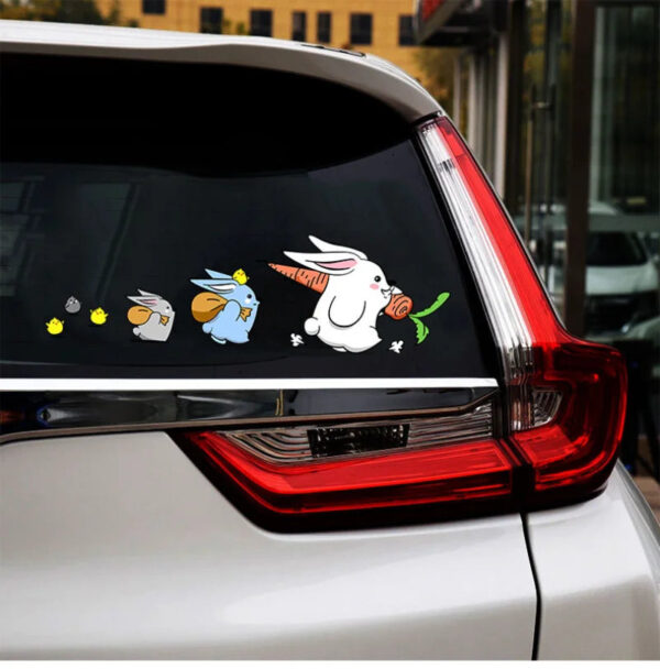 Cute Bunny Sticker Car Animal Styling Funny Rabbit Decor Decals Auto Motorcycle Body Bumper Cartoon Stickers Decoration - Image 5