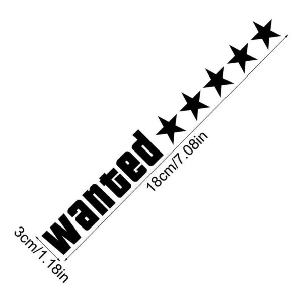 Wanted Car Sticker Water Resistant Auto Decors Decal Five Stars Car Sticker Auto Body Decoration Sticker For Truck Rear Window - Image 6