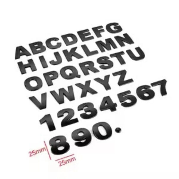 1PC Matte Black 3D Auto Metal Letter Emblem DIY Digital Alphabet Car Sticker Exterior High-About 25mm Accessory - Image 6