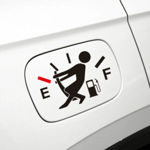 New 1PC Funny Car Stickers High Gas Consumption Decal Fuel Gage Empty Stickers Waterproof Auto Tank Stickers For Car Styling