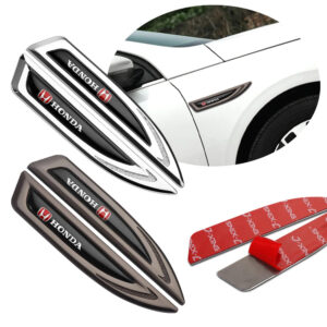 Car 3D Metal Logo Side Body Fender Sticker Auto Decor Accessories For Honda CIVIC Mugen CITY Pilot Type R Type S RR Insight Jazz