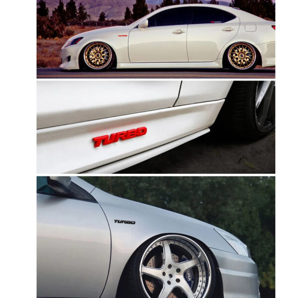 9.7*1.1 cm Car Styling Car Turbo Boost Loading Boosting 3D Metal Chrome Zinc Alloy 3D Emblem Badge Sticker Decal Auto Accessory - Image 6